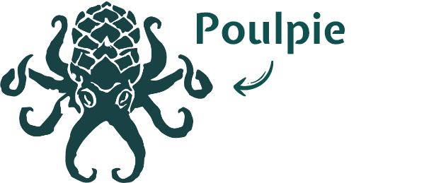 icone vert du poulpe avec une flèche et un texte "Poulpie"