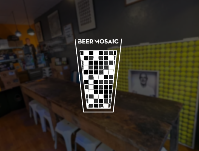 logo beer mosaic sur un fond flouter