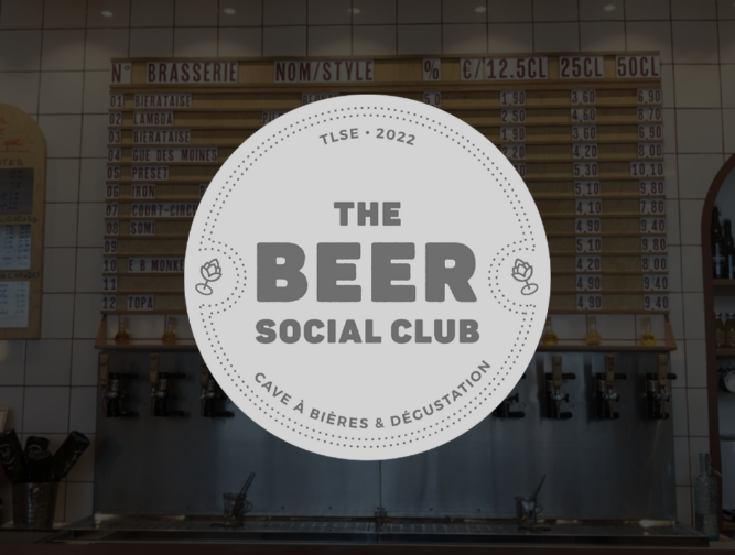 logo brasserie the beer social club sur un fond flouter